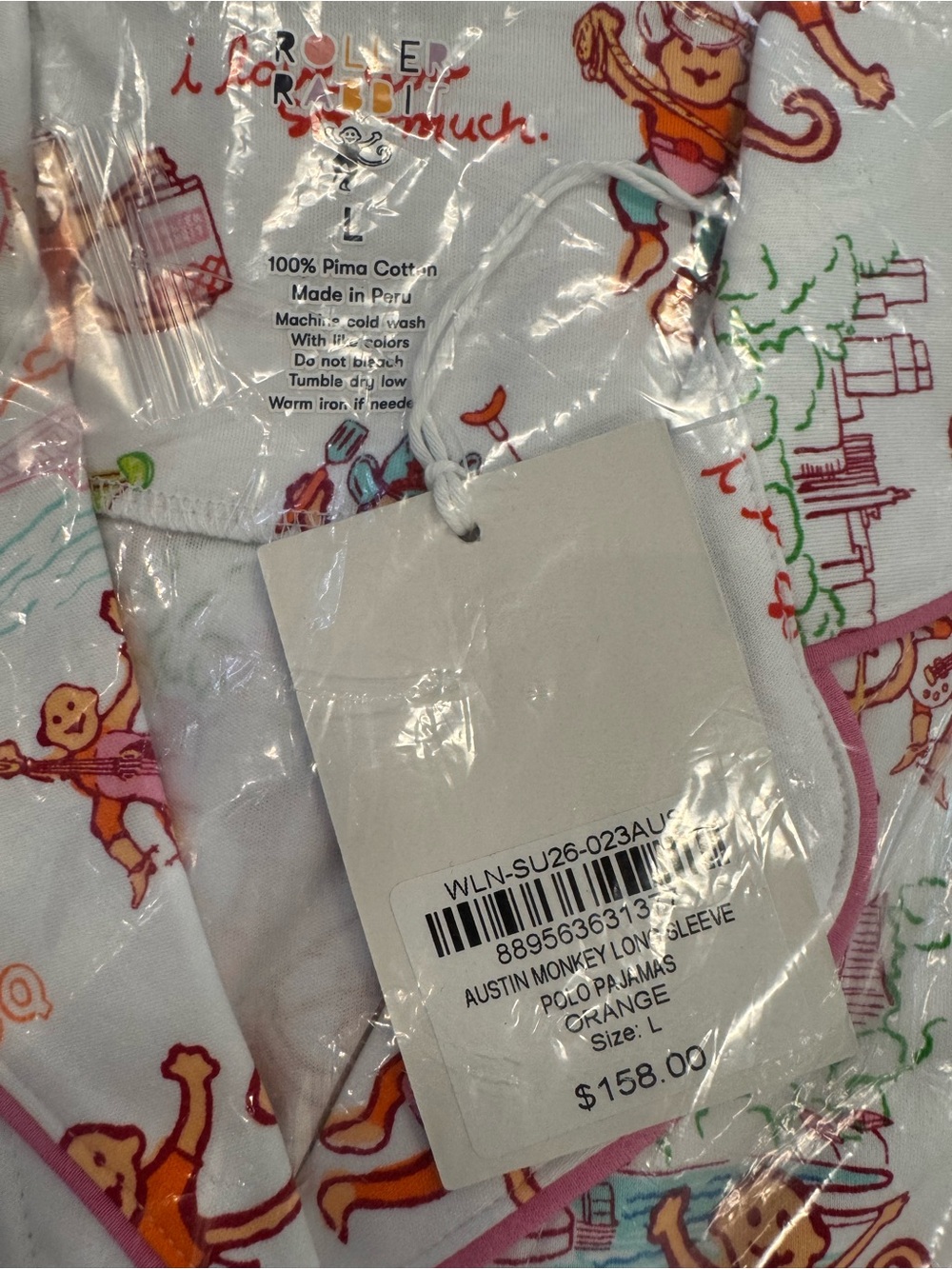 Roller Rabbit Austin Print PJs Size Large - Picture 4 of 7